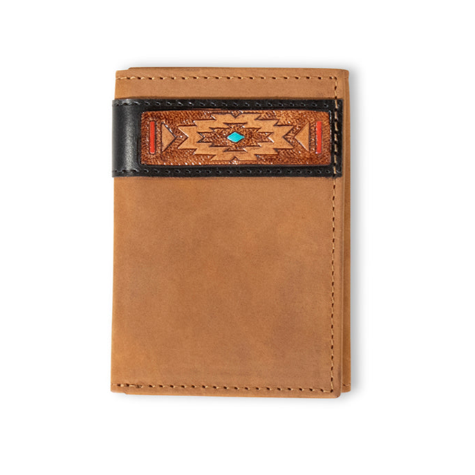 Southwestern Leather Trifold Wallet by Ariat - Korvel