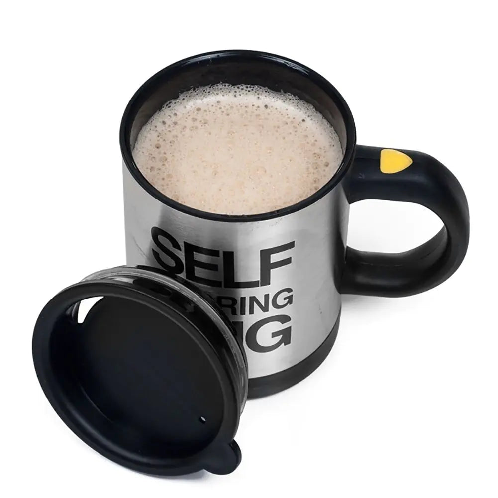 Premium Self Stirring Coffee Mug - 400ml Stainless Steel