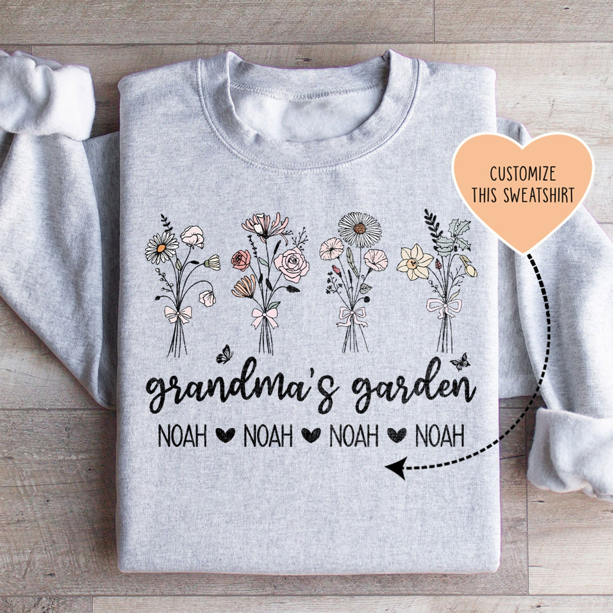 Sweatshirt personnalisé du jardin de grand-mère