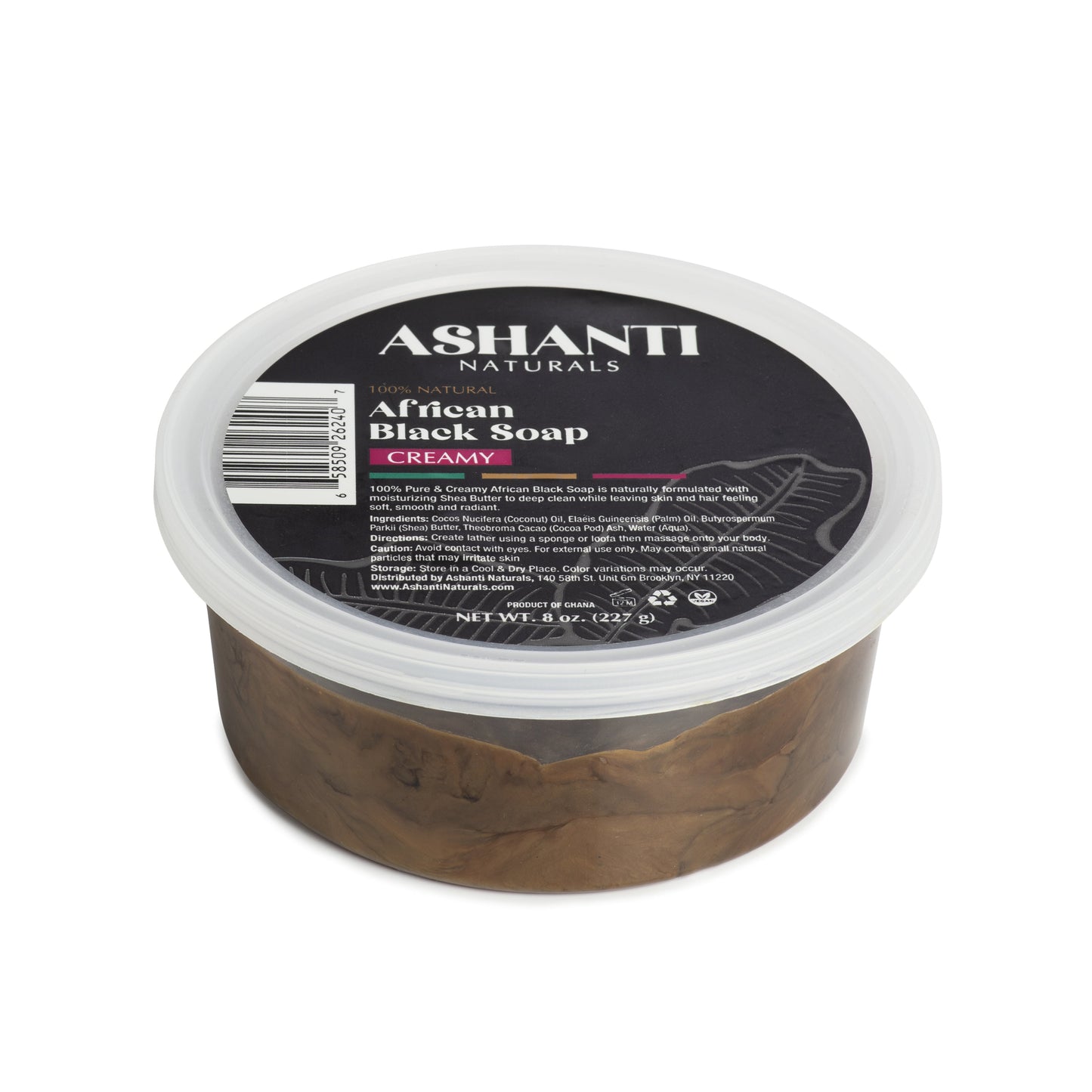 ASHANTI NATURALS 100% African Black Soap - Creamy - Korvel