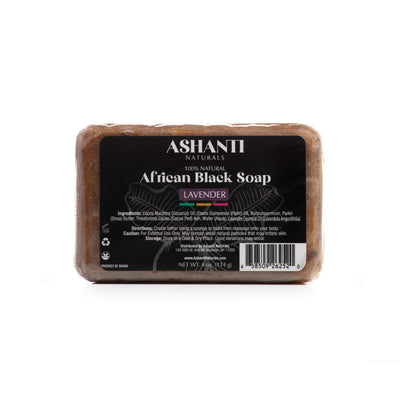 ASHANTI NATURALS 100% African Black Soap - Lavender - Korvel