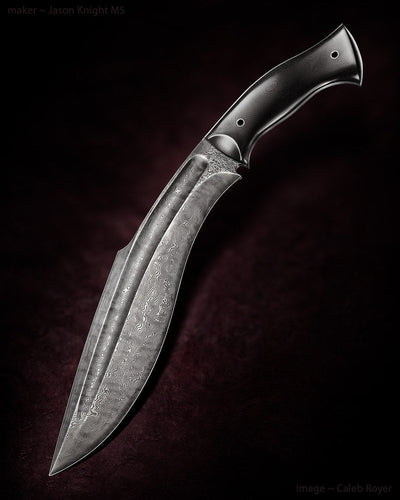 Premium Khukuri Knife – Handcrafted Damascus Blade with G10 Grip - Korvel