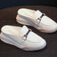 Sandales à plateforme blanches en cuir pour femmes - Style Baotou