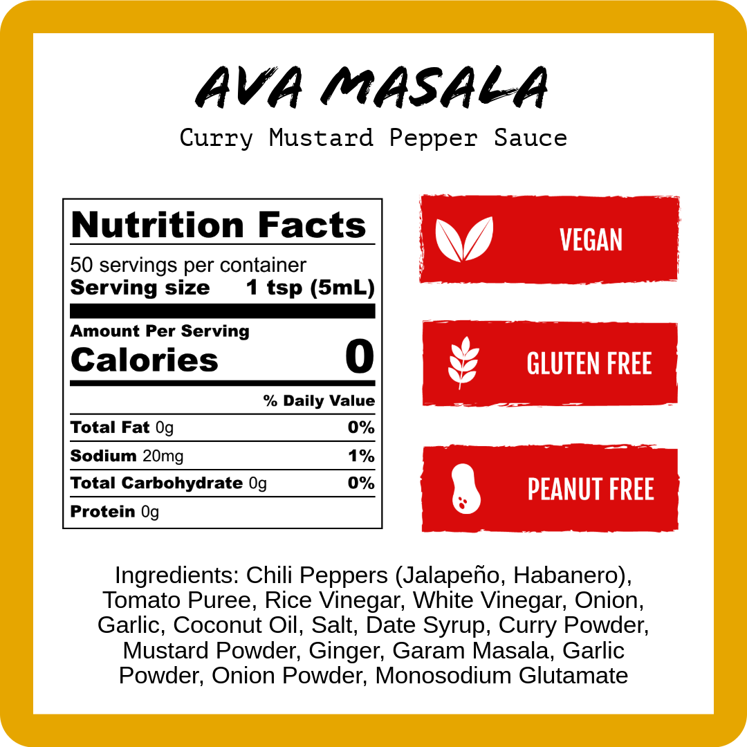 Ava Masala - Curry Mustard Pepper Sauce (9oz) - Korvel