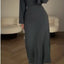 Elegant Long Sleeve Split Dress for Women