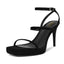 Sandales à talons strappy noires DOEYG pour femmes - Sandales à plateforme élégantes