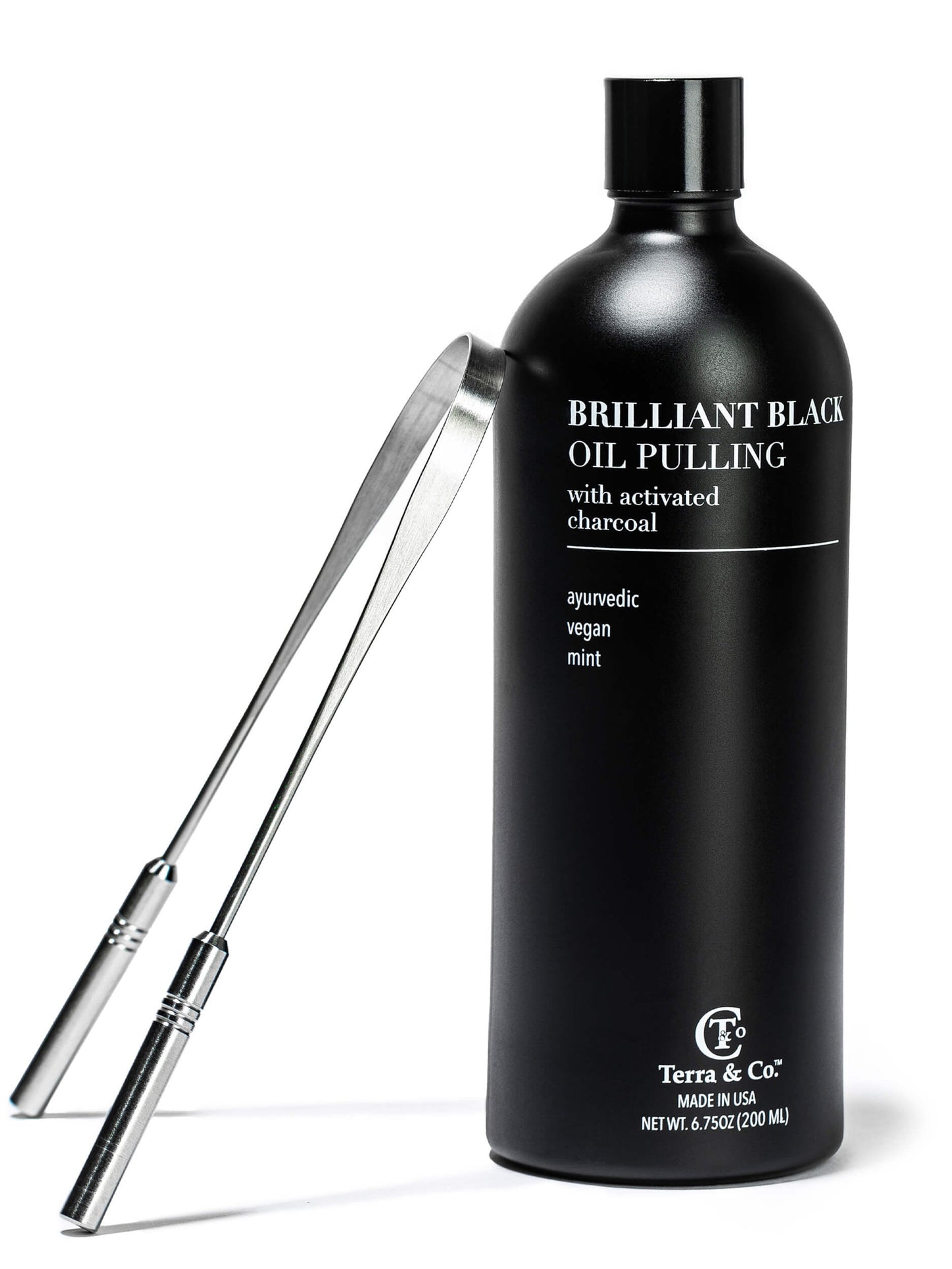Charcoal Oil Pulling + Stainless Steel Tongue Scraper Bundle - Korvel
