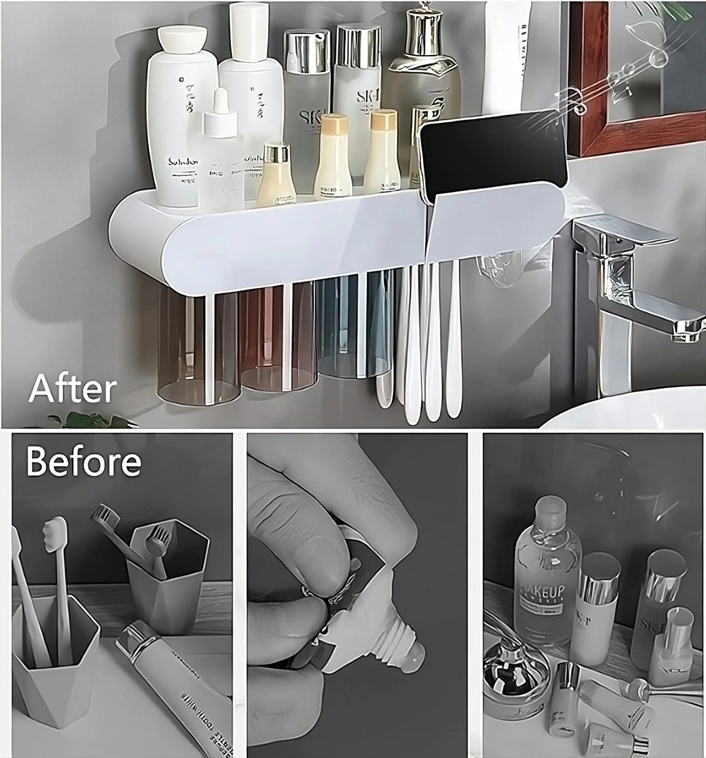 Organisateur de brosse à dents et de cosmétiques pratique