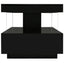 U-Can LED coffee table with storage space, modern central table with 2 drawers and display rack, equipped with LED lights, black - Korvel