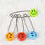 Baby Child Safety Pins Smiley Pins Plastic Safety Pins Medium Size About 40 Large Size About 55 mm - Korvel