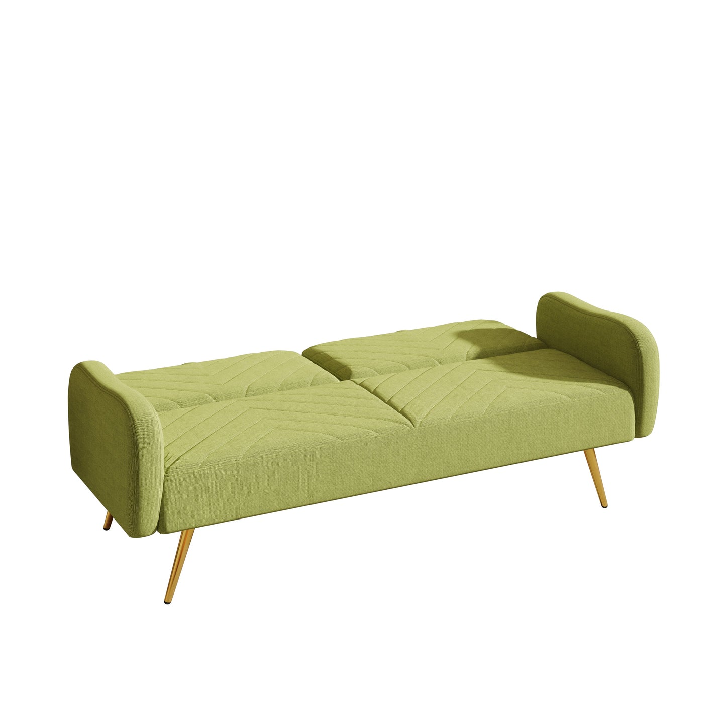 Sofá Doble de Tela Verde de 70.47" con Respaldo Dividido