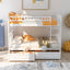 Full over Full Bunk Bed with Drawers  Convertible Beds  White - Korvel
