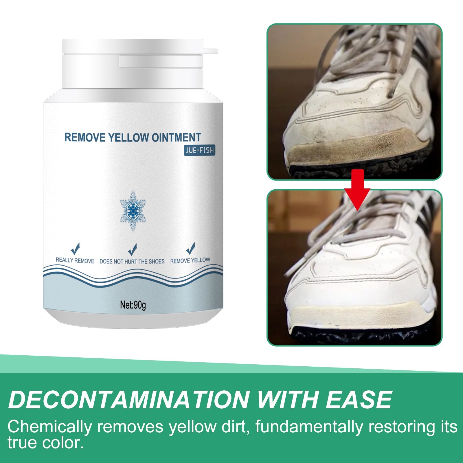Shoes Stain Removal Yellow Gel, Remove Oxidation To Clean Stains Yellow Edge Wash Free Gel Small White Shoes - Korvel