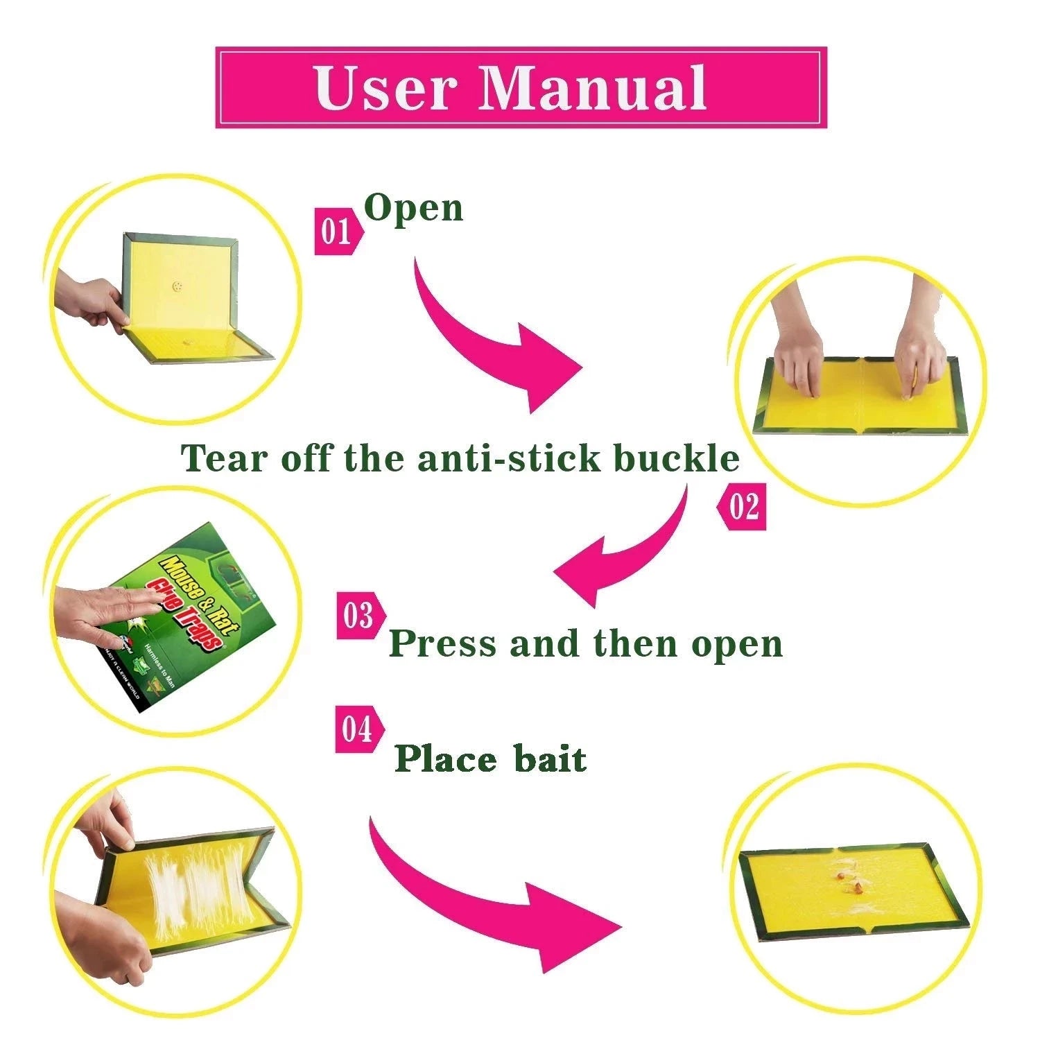 3-15pcs Mouse Board Sticky Mice Glue Trap High Effective Rodent Rat Bugs Catcher Pest Control Reject Non-toxic Eco-Friendly - Korvel