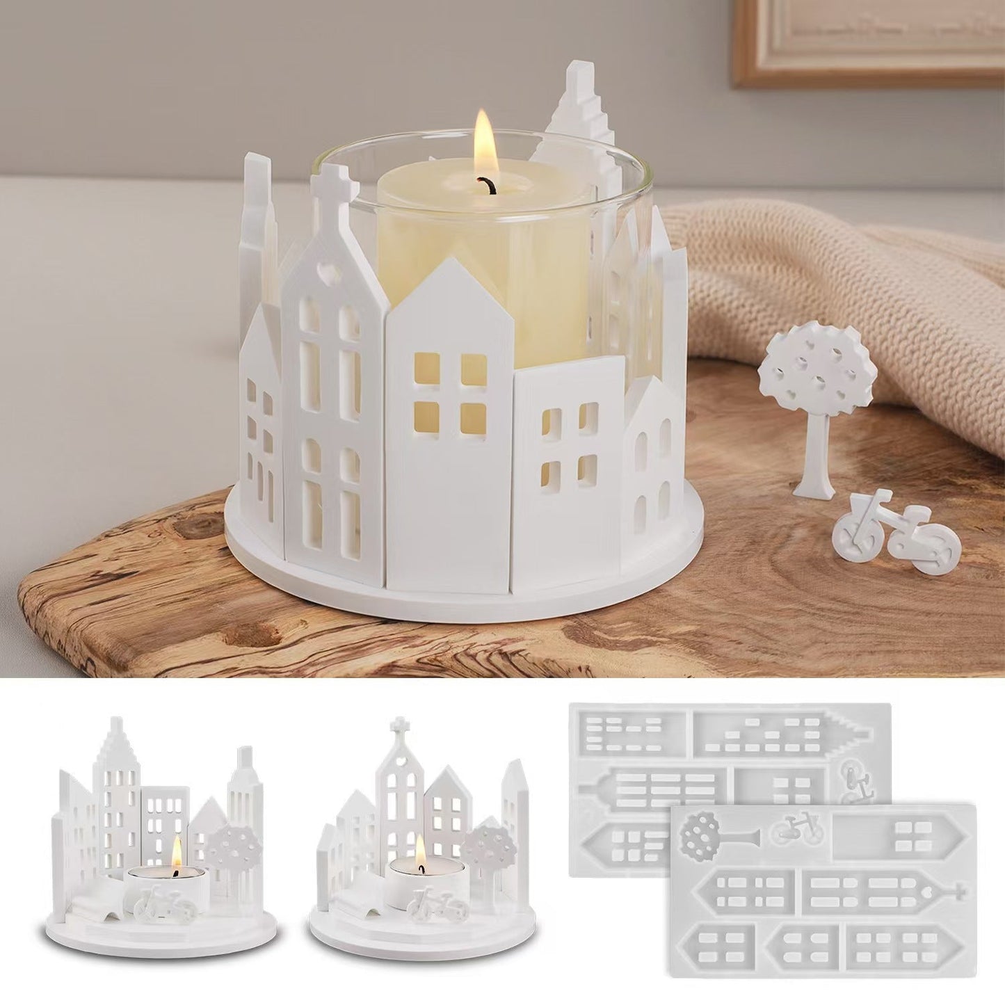 Round House Candle Holder Silicone Mold for DIY Projects
