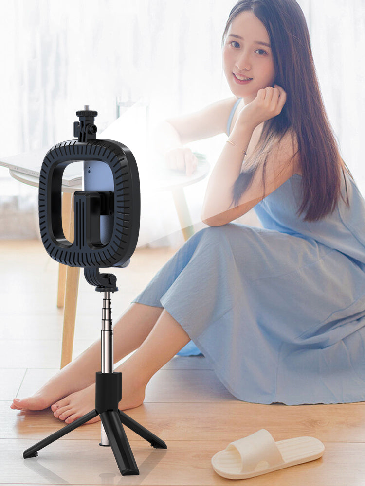 P40D Square Fill Light Selfie Stick - Portable 6-Inch Beauty Light