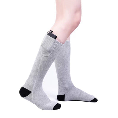 Charging and heating socks, ski socks, electric heating socks, USB charging long tube, warm socks for men and women in winter - Korvel