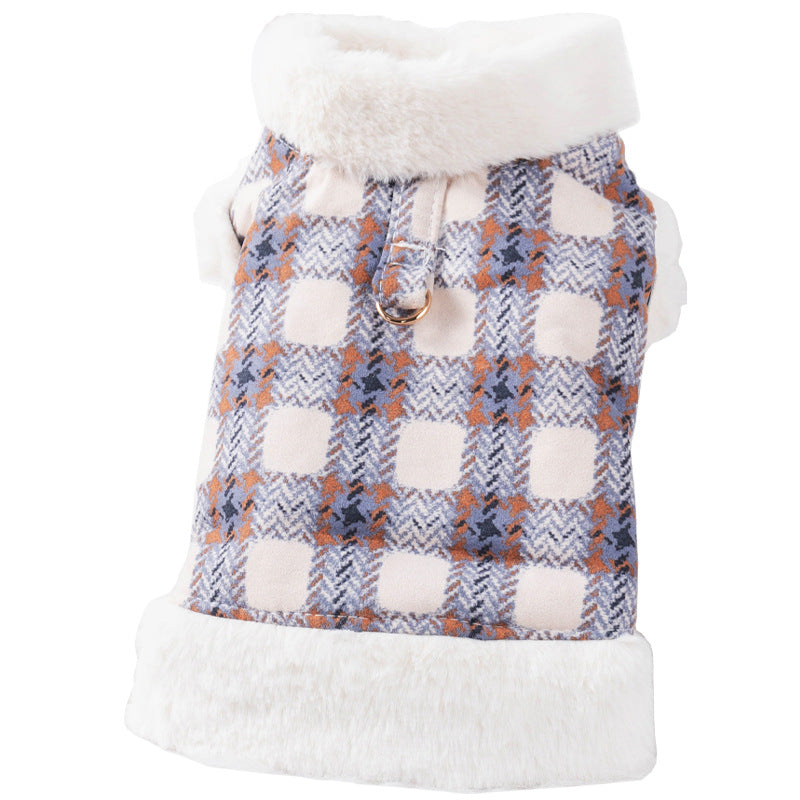 Dog clothing with warmth and plush that can be pulled vest teddy bear small dog cat pet clothing - Korvel