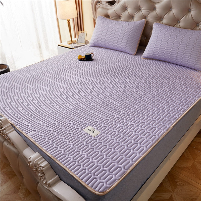 Summer Bed Sheet Ice Silk Mat Soft and Comfortable Latex Mattress Bedding Three-piece Breathable Mat for Comfortable Sleep - Korvel