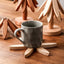 Wooden Christmas Tree Folding Coaster Black Walnut Thick Seat Adiabatic Pad For Kitchen Desktop Decoration Housewarming Gift - Korvel