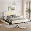 Elegant Queen Size Upholstered Platform Bed with Storage and Trundle