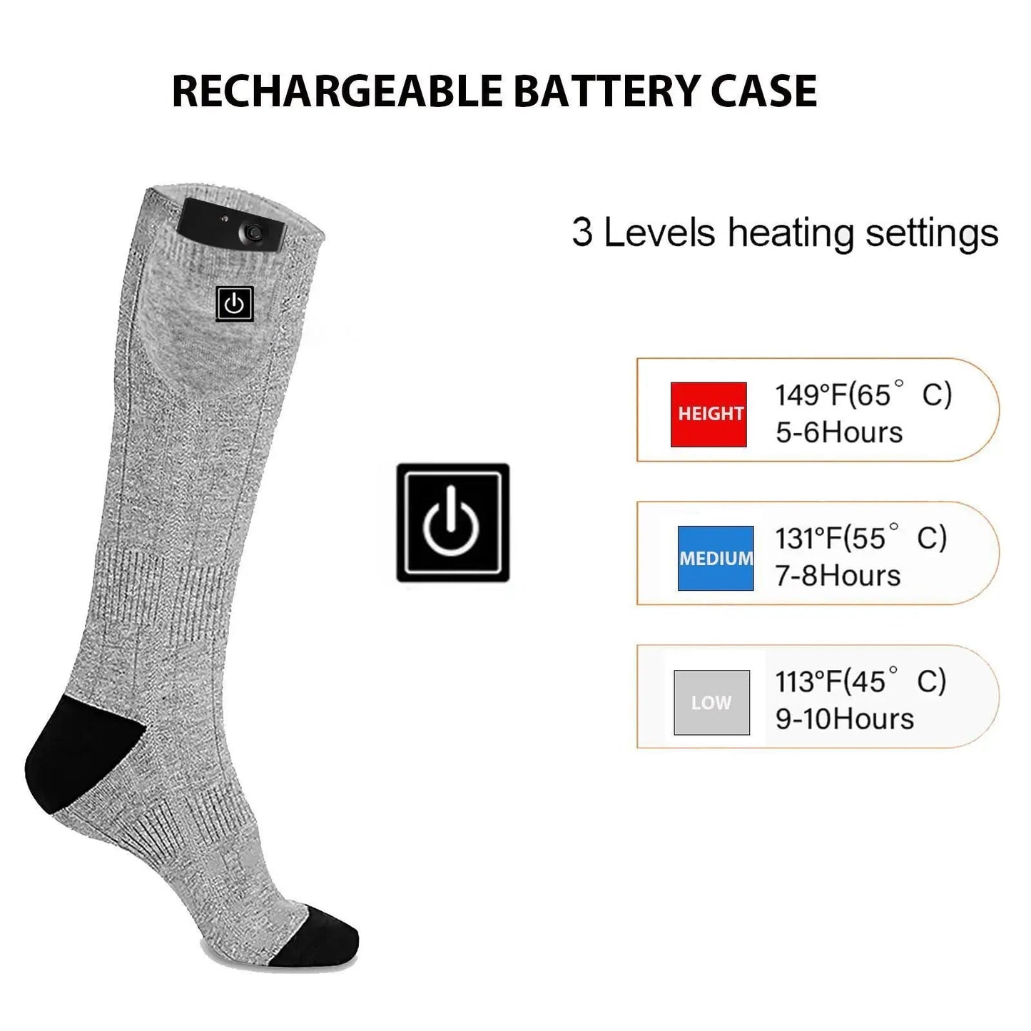 Calcetines eléctricos calefaccionables recargables para comodidad al aire libre