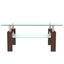 Rectangle Walnut Glass Coffee Table, Clear Coffee Table, Modern Side Center Tables for Living Room, Living Room Furniture - Korvel