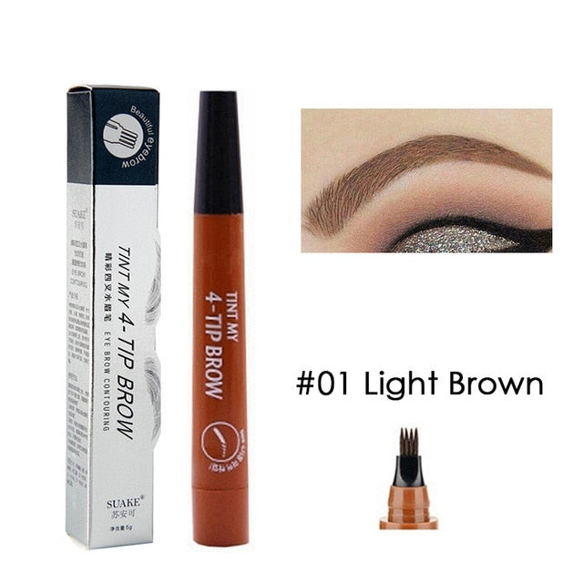 Eyebrow Tint 4 Tip Liquid Brow 5 Colors Pen Makeup Paint Eyebrow Liner Pen Cosmetics Waterproof Tool Microblade - Korvel