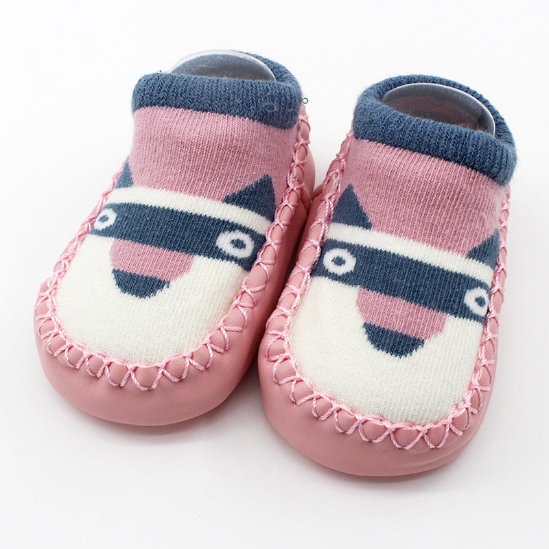 Spring And Autumn New Baby Shoes And Socks Soft Bottom Cartoon Children's Floor Toddler Socks Non-Slip Leather Bottom Cotton Socks Baby Socks - Korvel