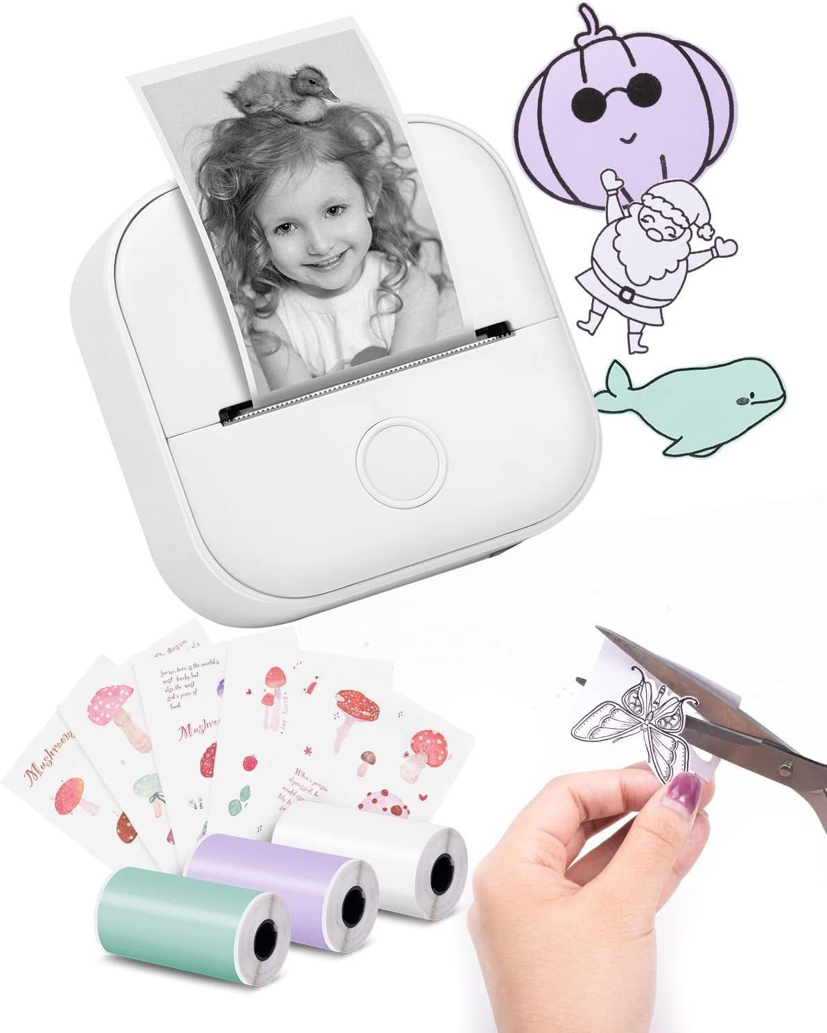 Phomemo Portable Mini Thermal Printer T02 Mini Pocket Label Printer DIY Self-adhesive Sticker Label Machine Various Label Paper - Korvel