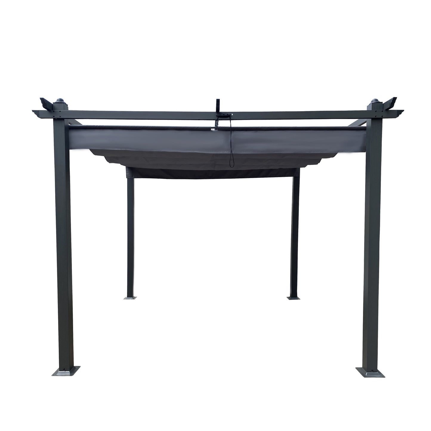 10x10 Ft Outdoor Retractable Pergola with Canopy - Gray