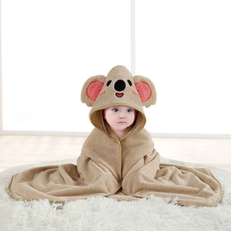 wholesale child baby cartoon animal face elephant hooded towel newborn - Korvel