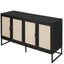 Rattan 4-Door Sideboard , Sideboard Buffet Storage Cabinet,Accent Storage Cabinet , Large Cabinet With 4 Rattan Decorated Doors - Korvel