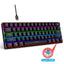 Mechanical keyboard 61 key short style small keyboard for office typing, black and white dual splicing ice blue backlit blue axis gaming keyboard - Korvel