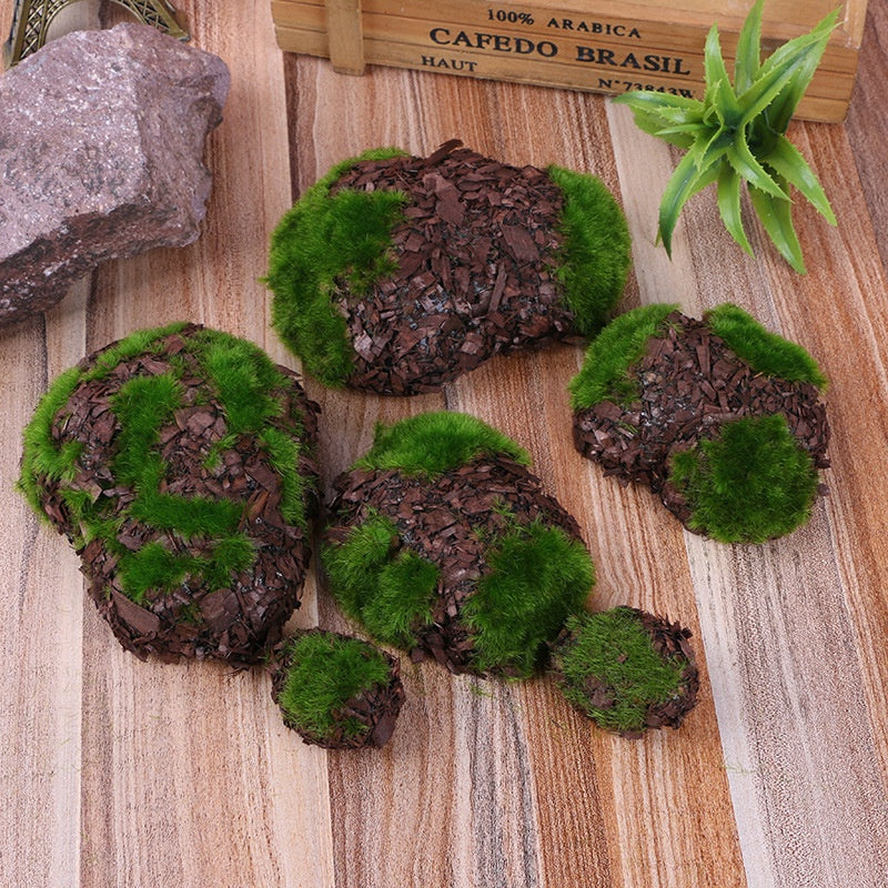 Mossy Stone Artificial Green Stone Arrangement