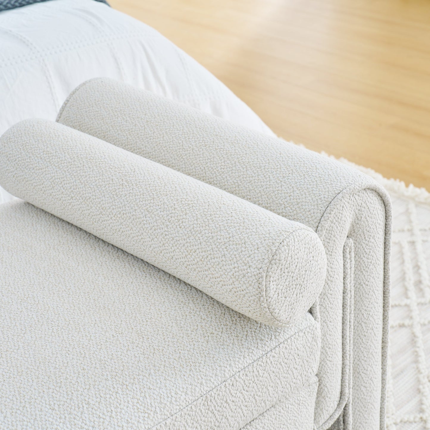 Bedroom storage stool, linen storage stool, large storage space, 50.39 inches white - Korvel