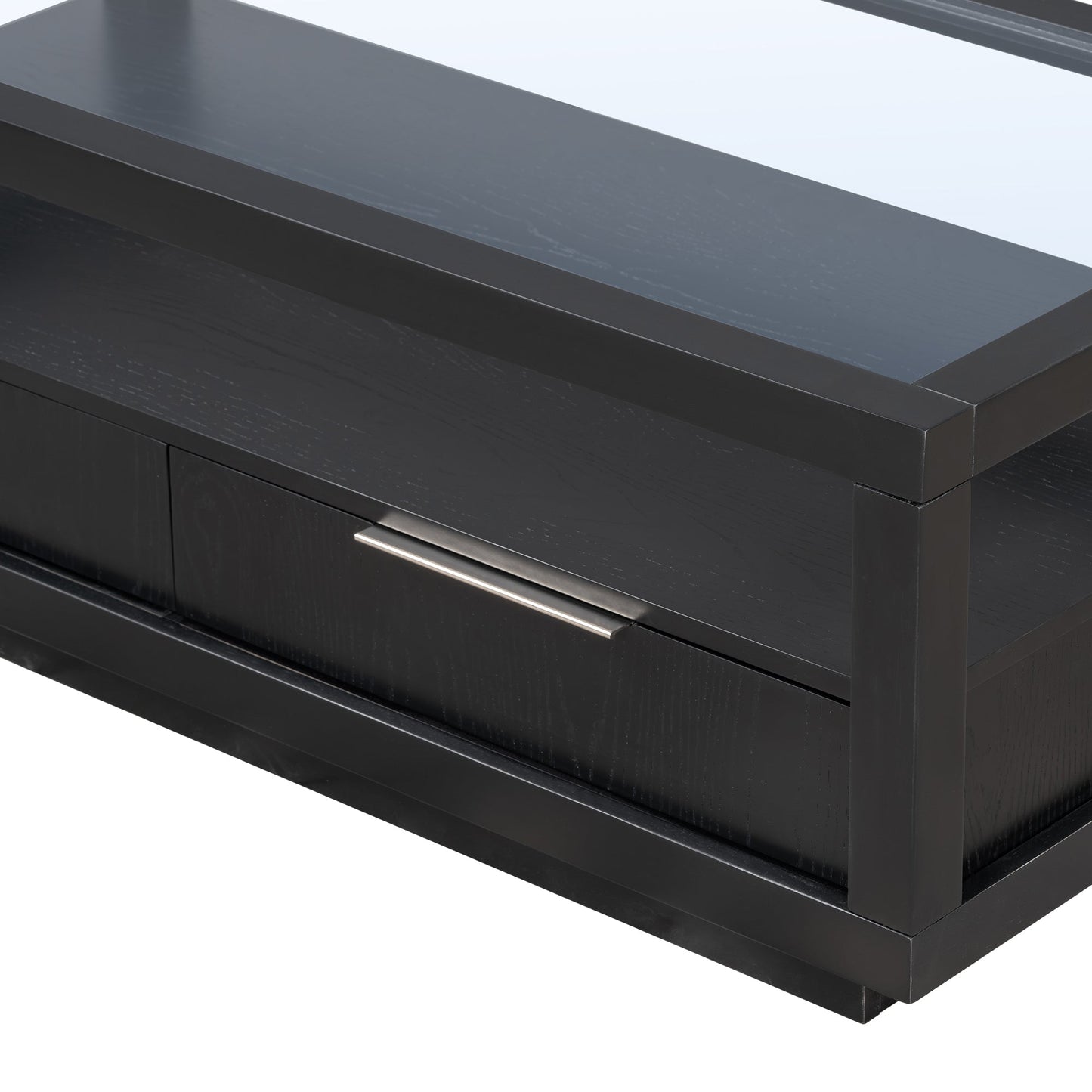Table basse en bois moderne U-Can avec 2 tiroirs