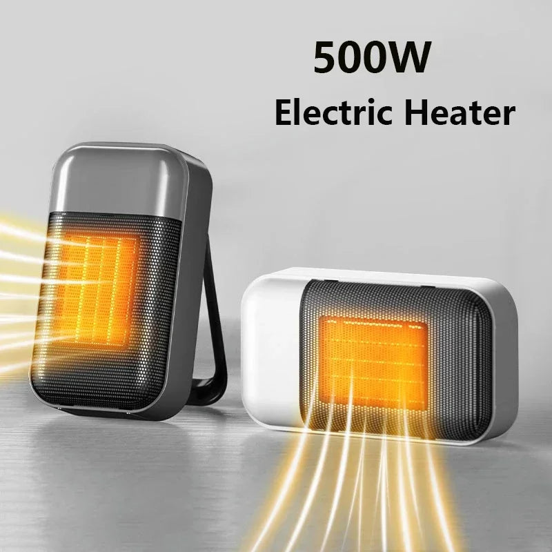 500W Portable Electric Fan Heater for Home & Office