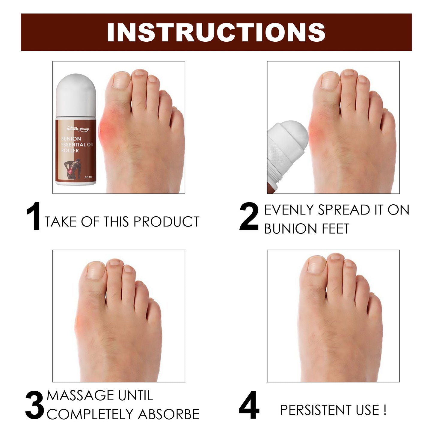 Bunion Essential Oil Roller For Pain Relief Massage Essential Oil Ball Foot Care Convenient Correction Of Thumb Valgus - Korvel