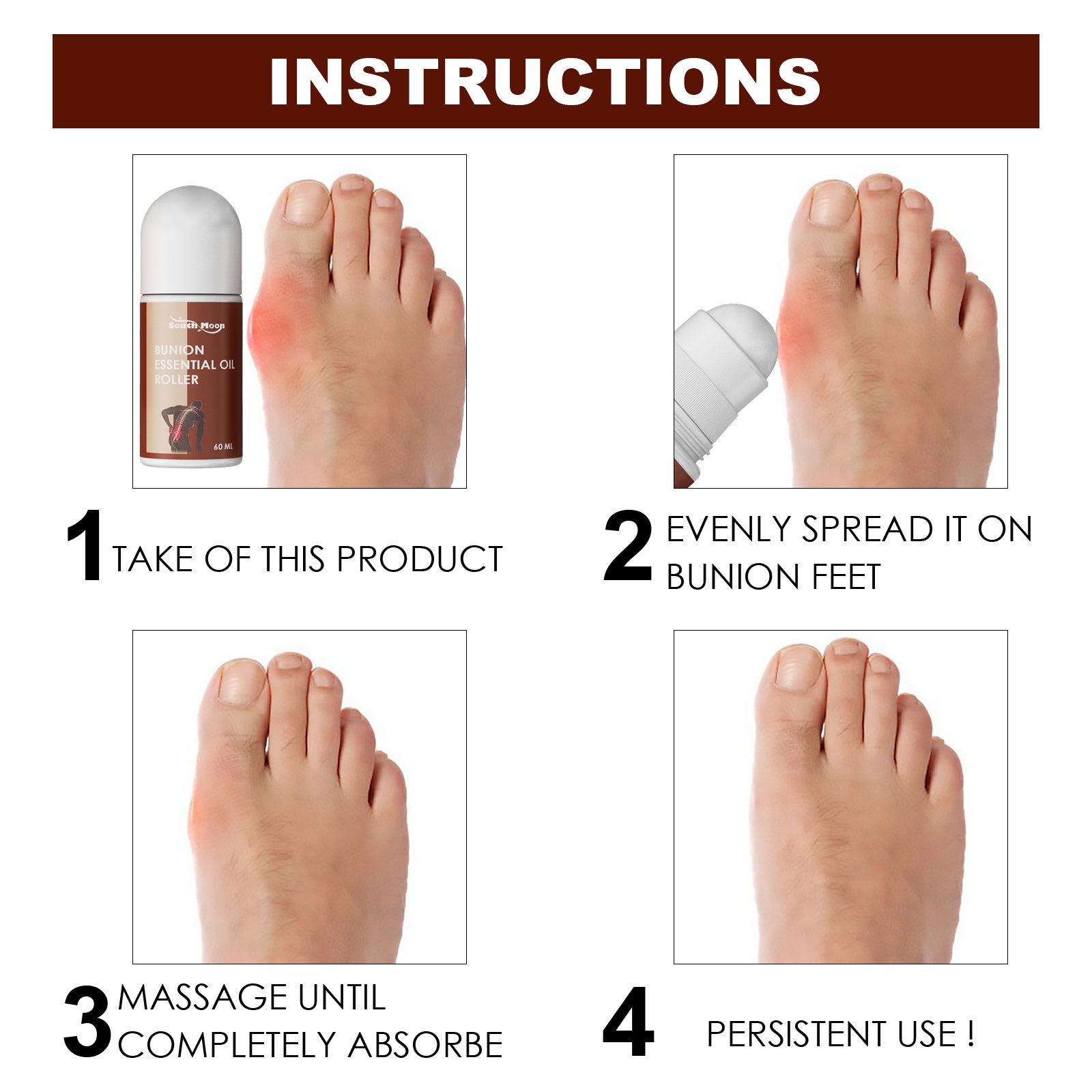 Bunion Essential Oil Roller For Pain Relief Massage Essential Oil Ball Foot Care Convenient Correction Of Thumb Valgus - Korvel