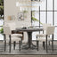TREXM Five Piece Retro Round Dining Table Set with Curved Brackets and 4 Restaurant Cushioned Chairs (Dark Gray) - Korvel