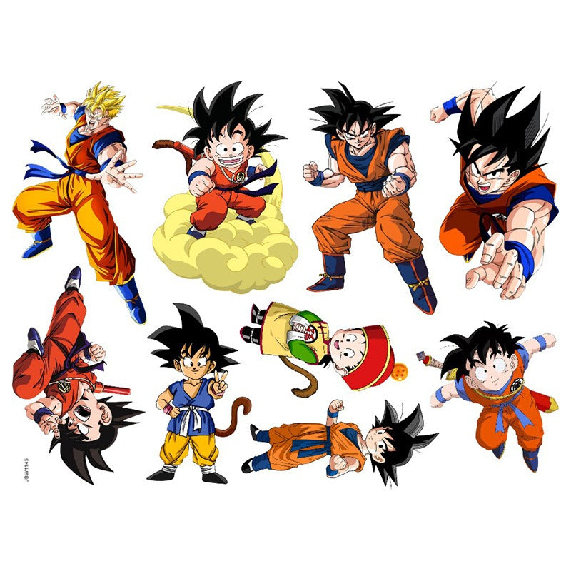Dragon Ball Wall Sticker Wukong Saiya Decorative Painting Children's Room PVC Decorative Cartoon Sticker - Korvel