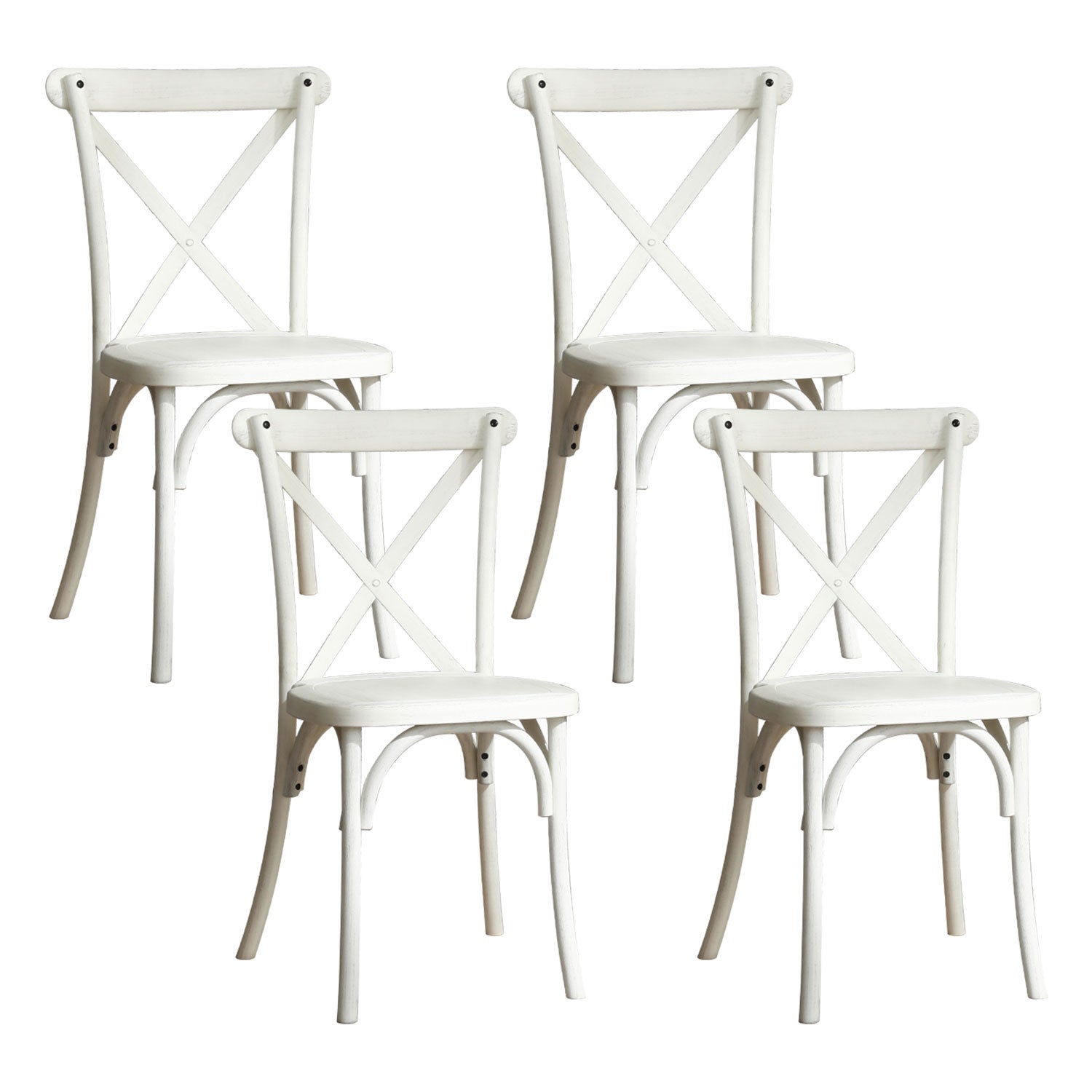 4-Pack Resin X-Back Chair, Mid Century Chair Modern Farmhouse Cross Back Chair for Kitchen ,Lime Wash - Korvel