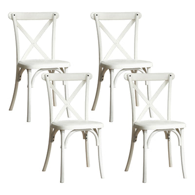 4-Pack Resin X-Back Chair, Mid Century Chair Modern Farmhouse Cross Back Chair for Kitchen ,Lime Wash - Korvel