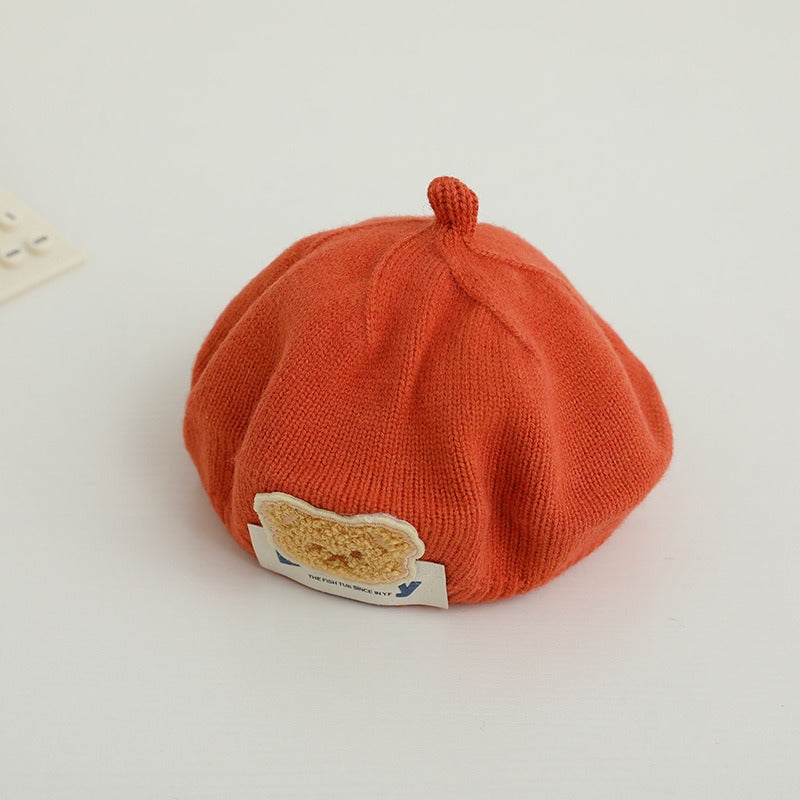 Gorro Beret de Oso Lindos para Bebés - Estilo Coreano de Pana