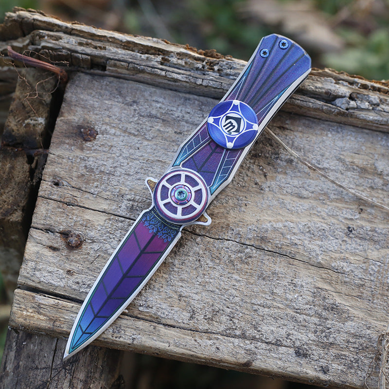 Fingertip Gyro Folding Knife EDC Multi-Function Folding Knife Outdoor Camping Survival Pocket Knife High Hardness Knife - Korvel