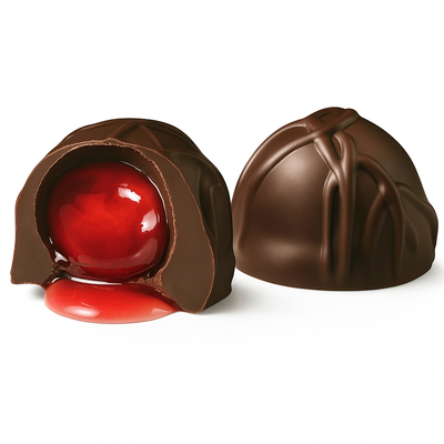 Andy Anand Belgian Dark Chocolate Cherry Cordials – 48 Pcs Vegan Gift Box