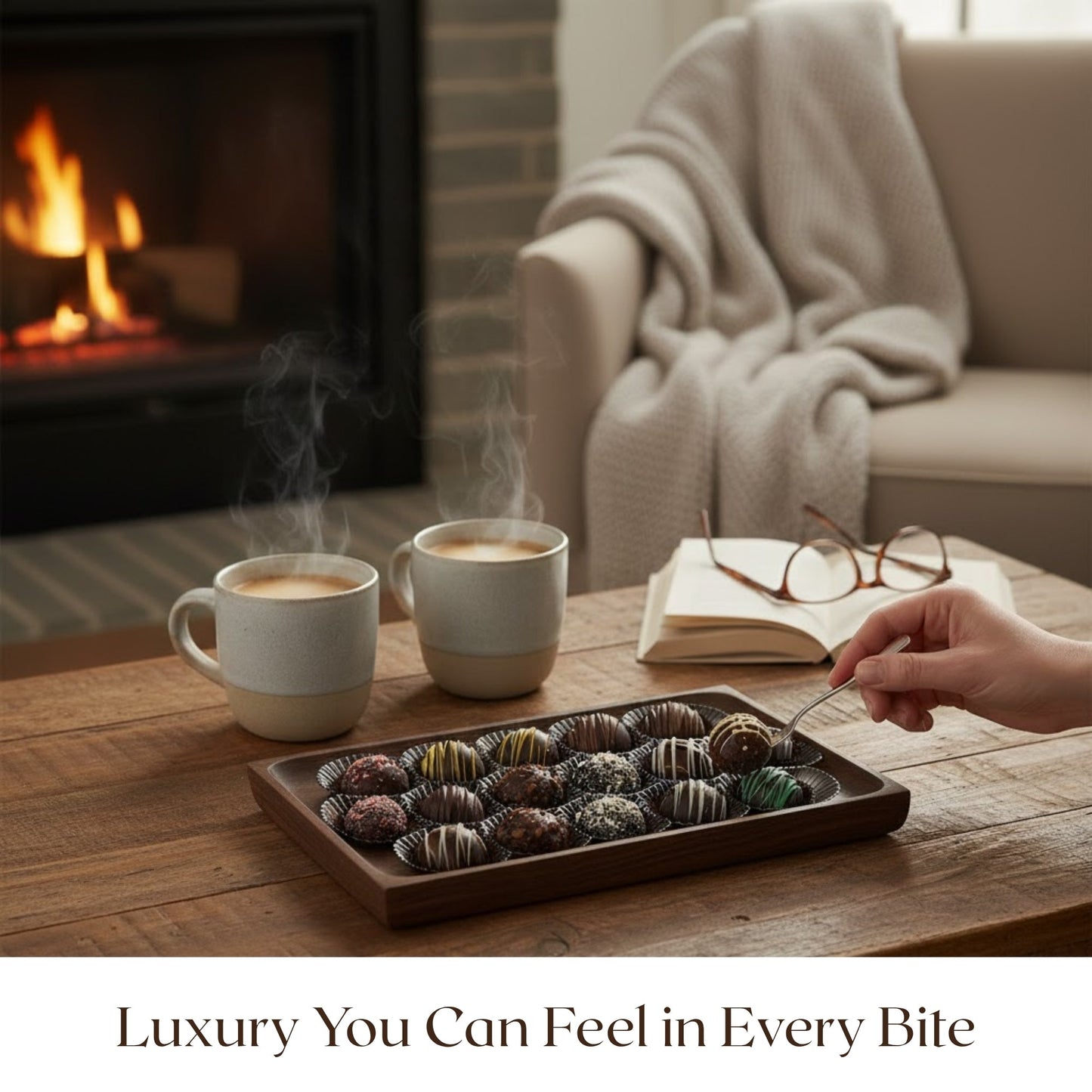 Truffes en Chocolat Noir Artisanales Andy Anand – 24 Pièces Saveurs Assorties