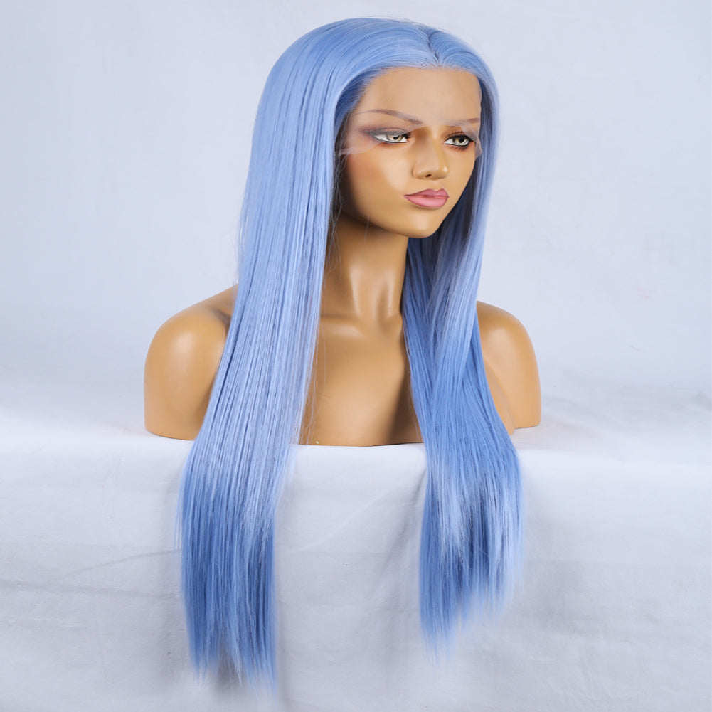 Peluca de Encaje Frontal Azul Fashion Hand Ditch 13x2.5