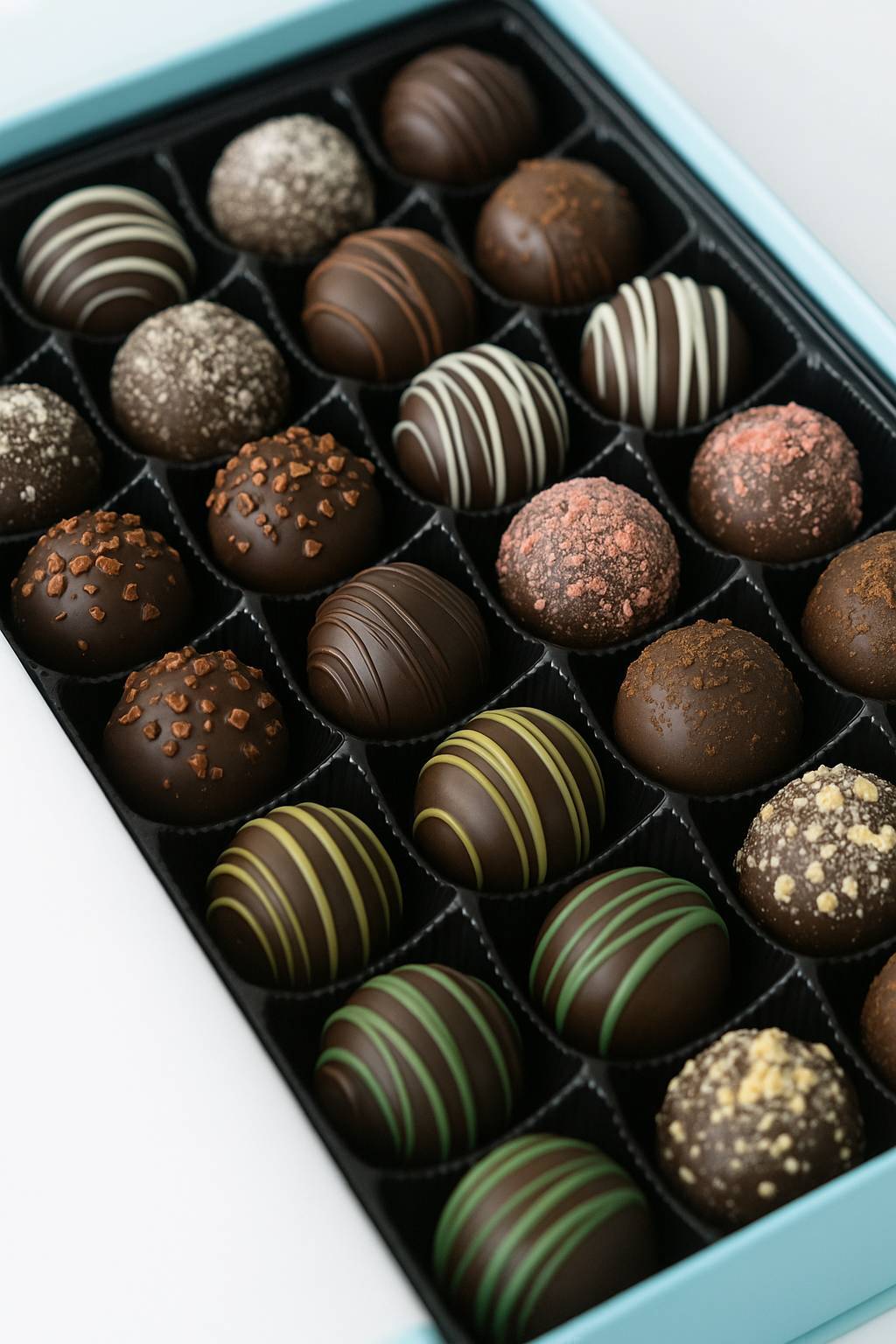 Truffes en Chocolat Noir Artisanales Andy Anand – 24 Pièces Saveurs Assorties